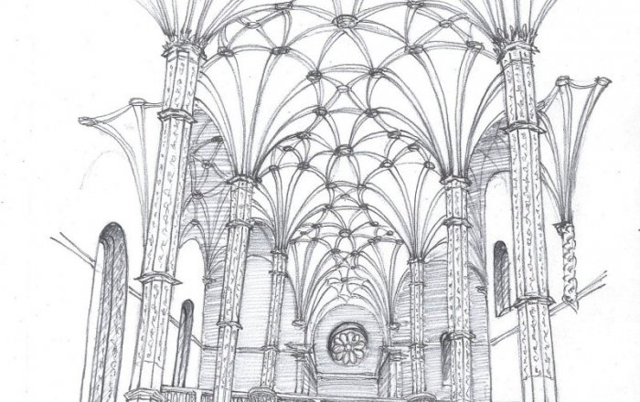 Jerónimos Monastery Sketch - Inside Santa Maria de Belém Church