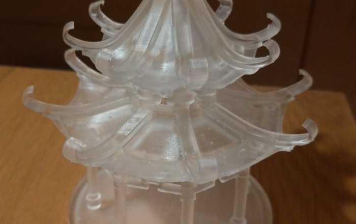 Chinese Pavilion - 3D model in Clear Resin
